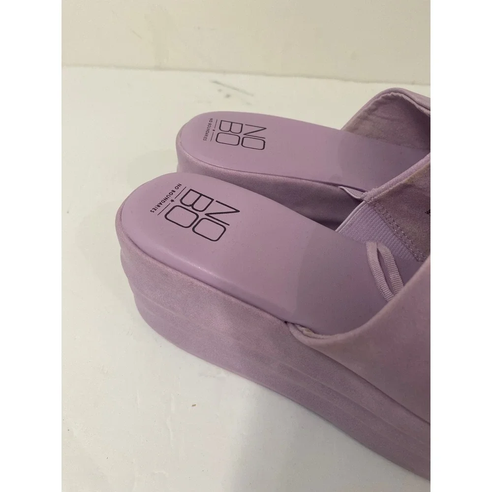 No Boundaries Lavender Purple Platform Slide Sandals Sz 6‎ Faux Suede Y2K